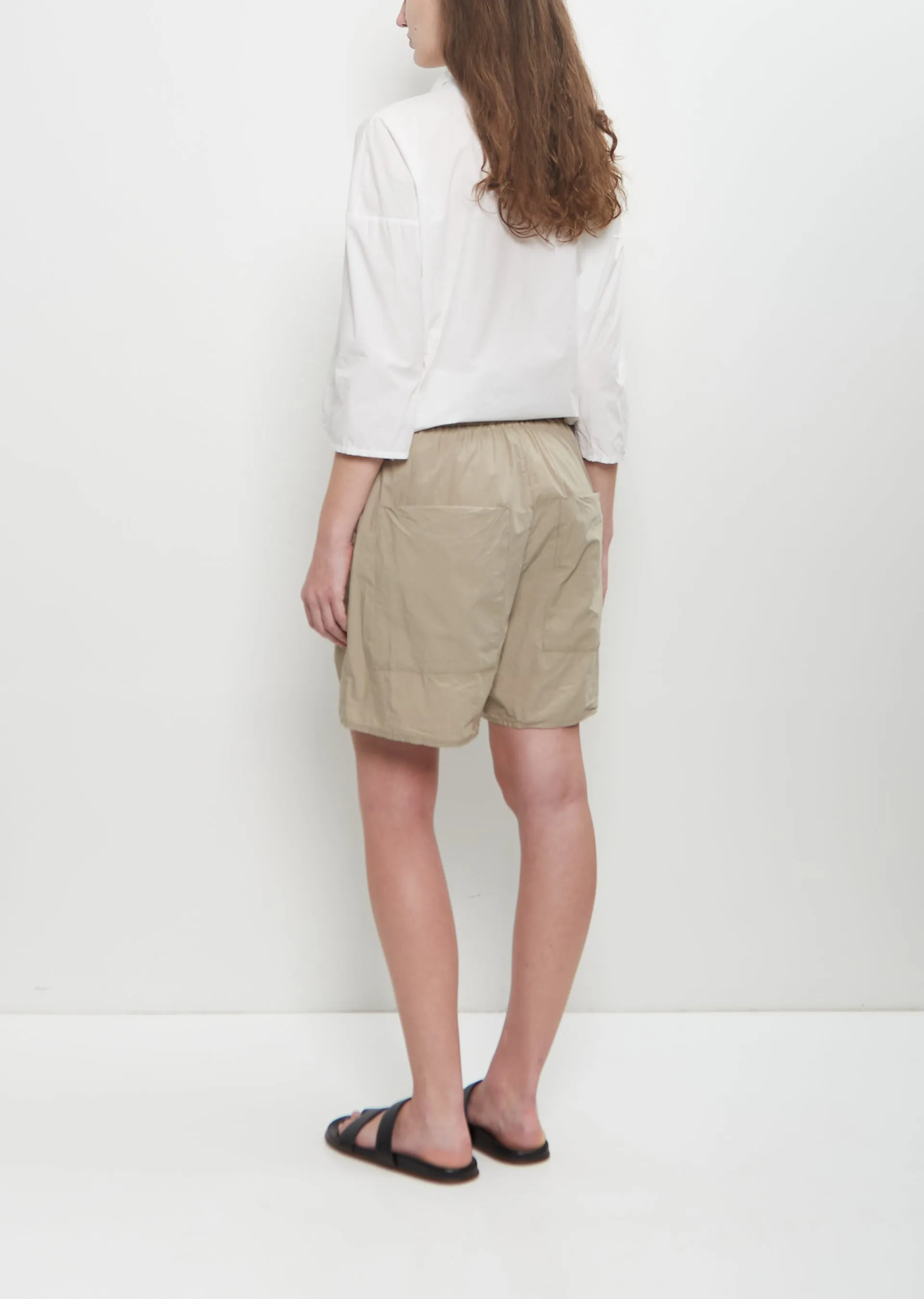 Tissue Cotton Shorts — Stone sold by La Garconne product image thumbnail 3