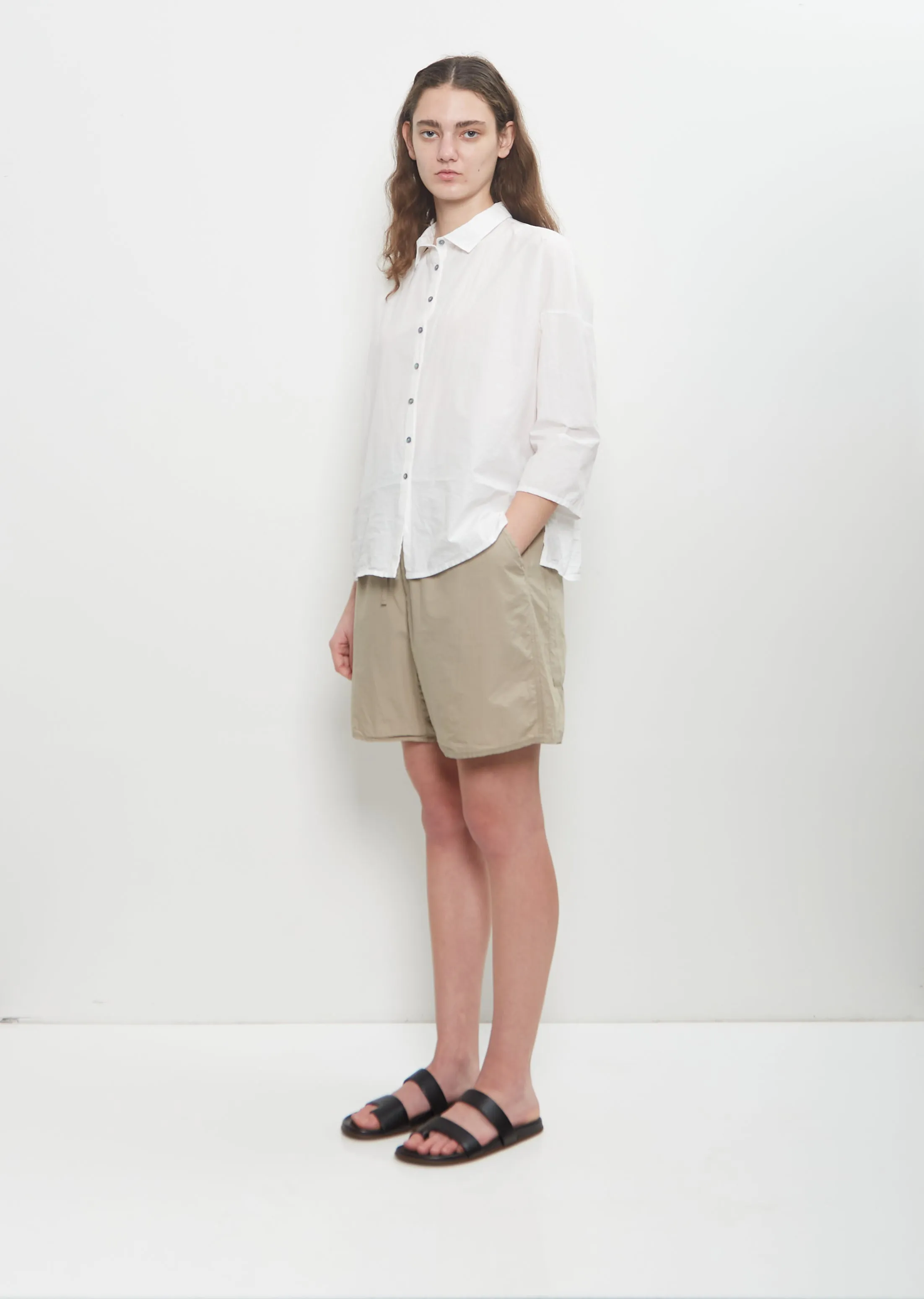 Tissue Cotton Shorts — Stone sold by La Garconne product image thumbnail 4