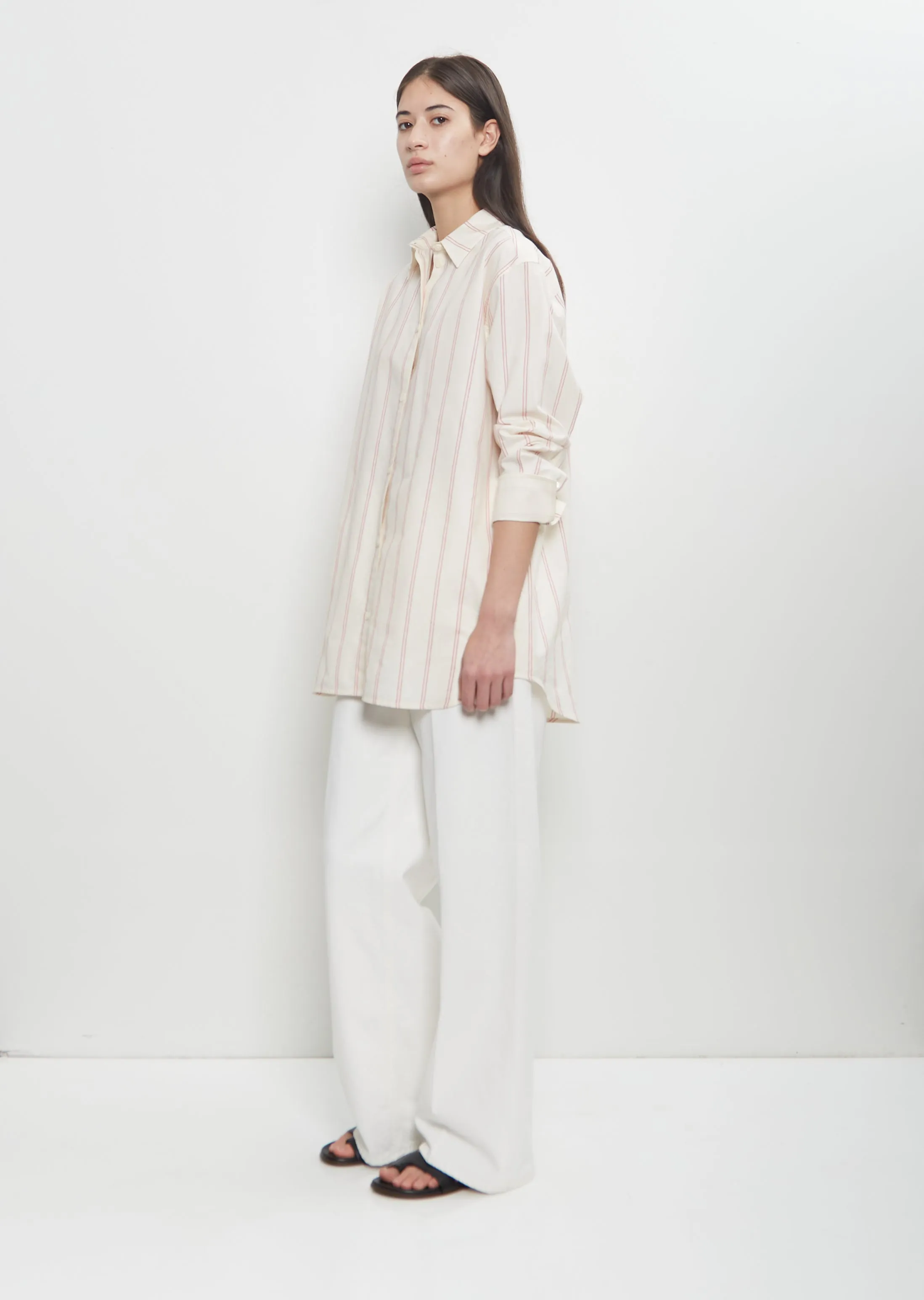 Cotton Silk Relaxed Striped Shirt sold by La Garconne product image thumbnail 4