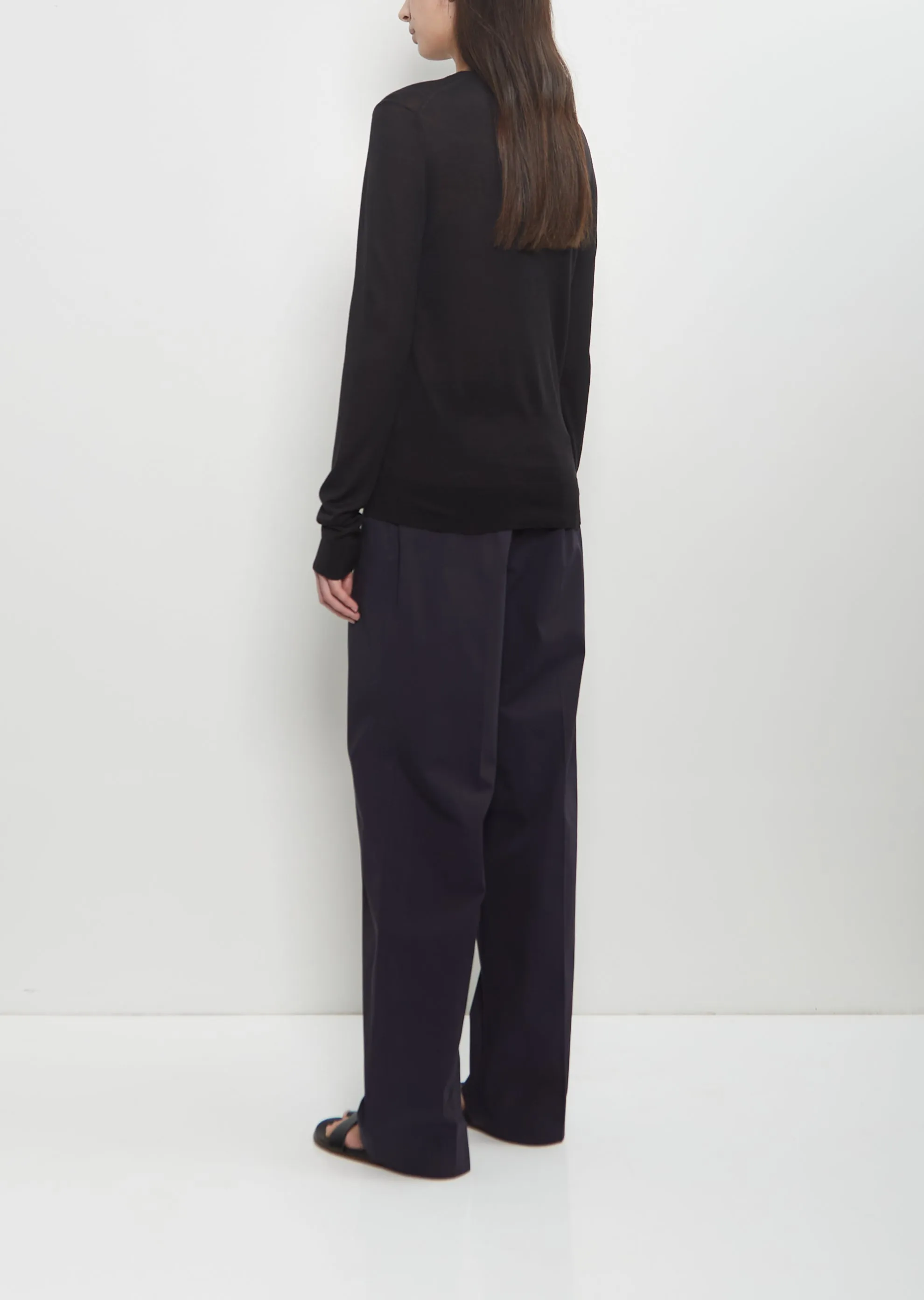 Fine Silk Crew-Neck Knit — Black sold by La Garconne product image thumbnail 3