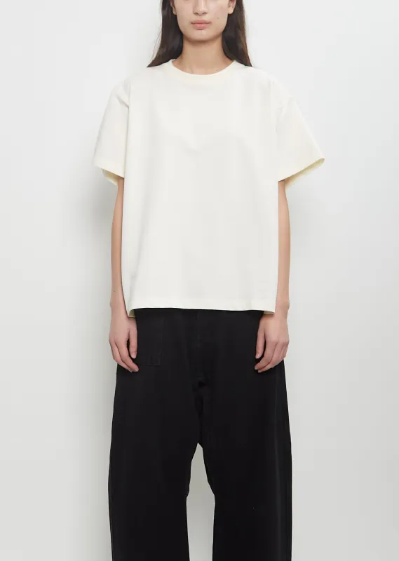 Cotton Fleece Tulsa Oversized T-Shirt — Ivory sold by La Garconne