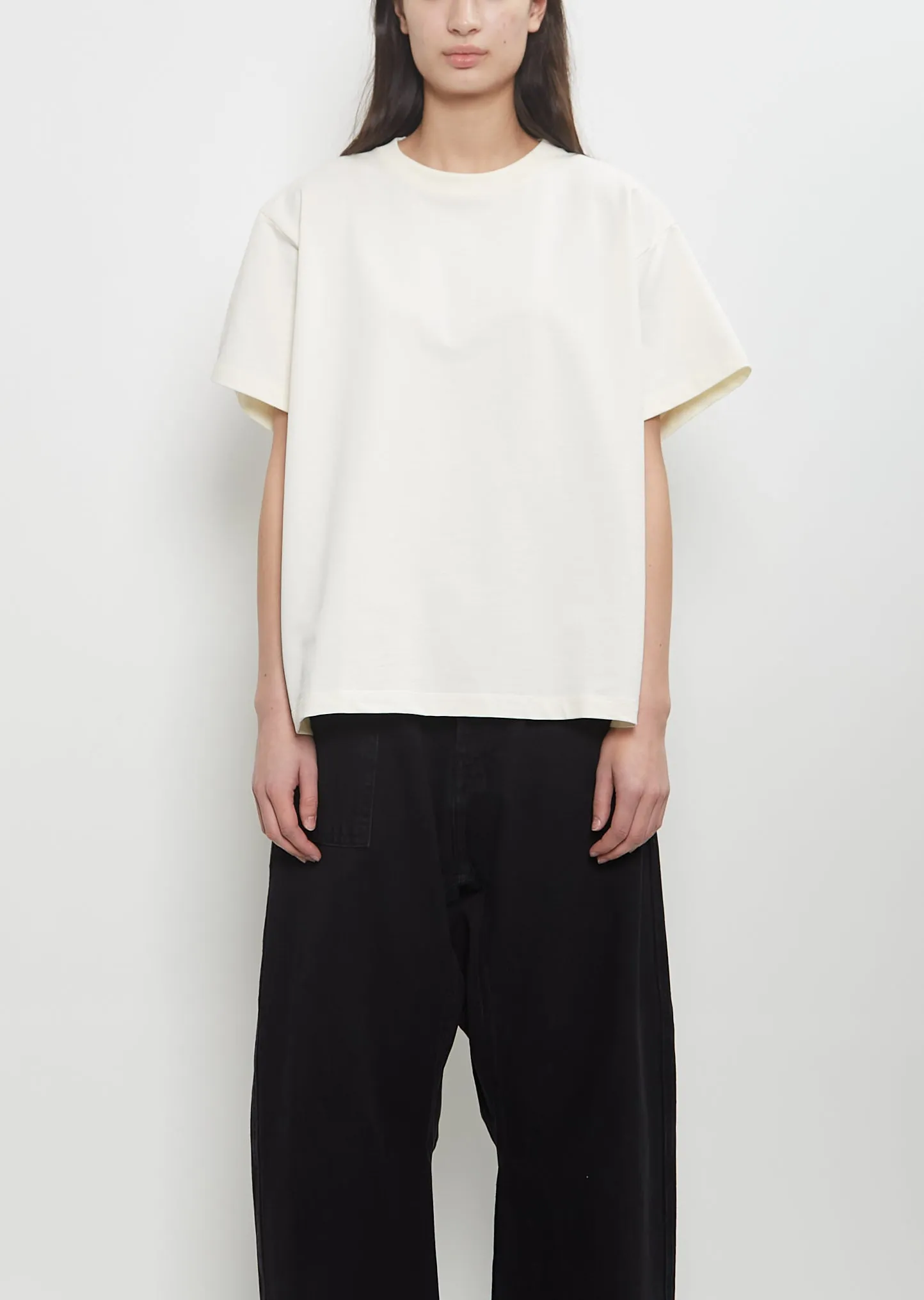Cotton Fleece Tulsa Oversized T-Shirt — Ivory sold by La Garconne