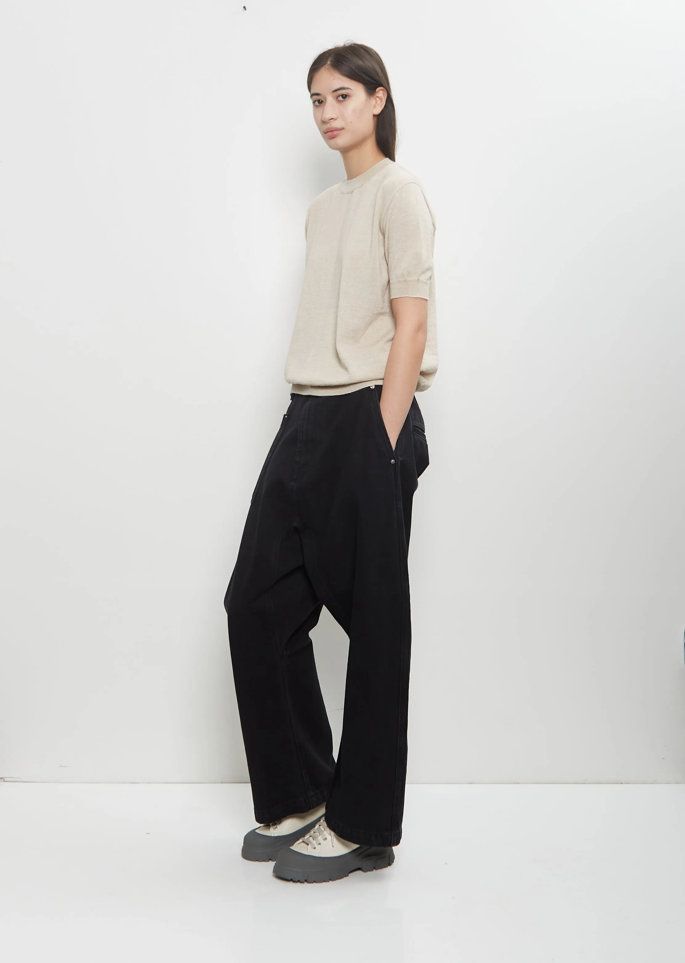 Memphis C-Neck Sweater — Oatmeal Melange sold by La Garconne product image thumbnail 4