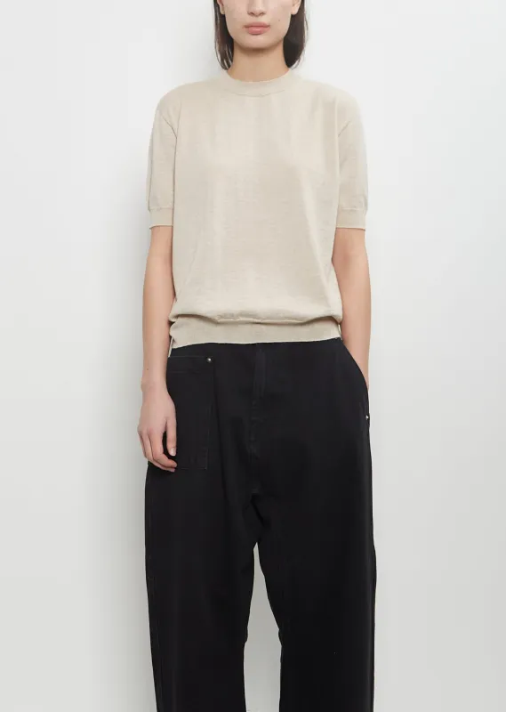 Memphis C-Neck Sweater — Oatmeal Melange sold by La Garconne