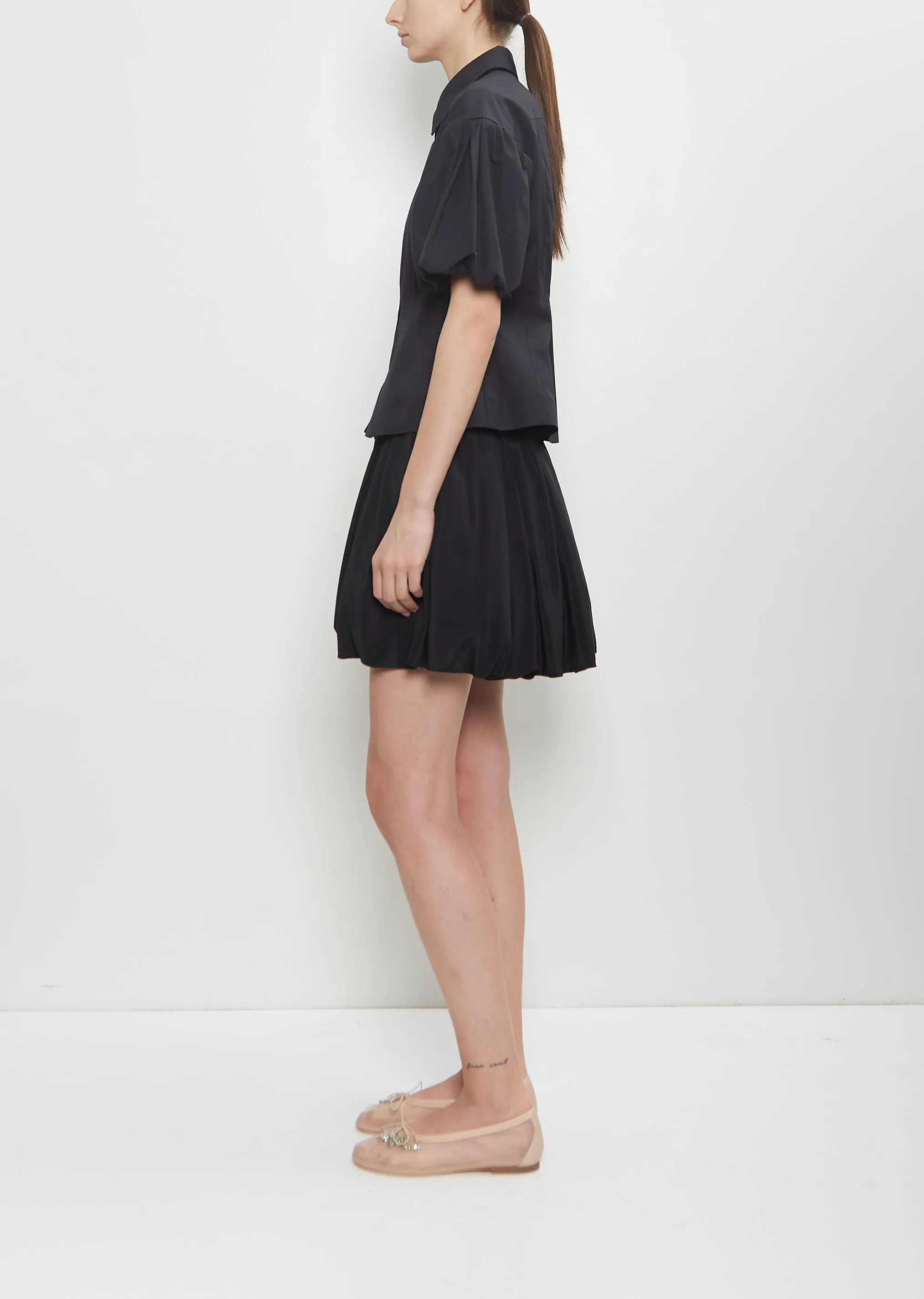 Cotton Puff Sleeve Shirt — Black sold by La Garconne product image thumbnail 2