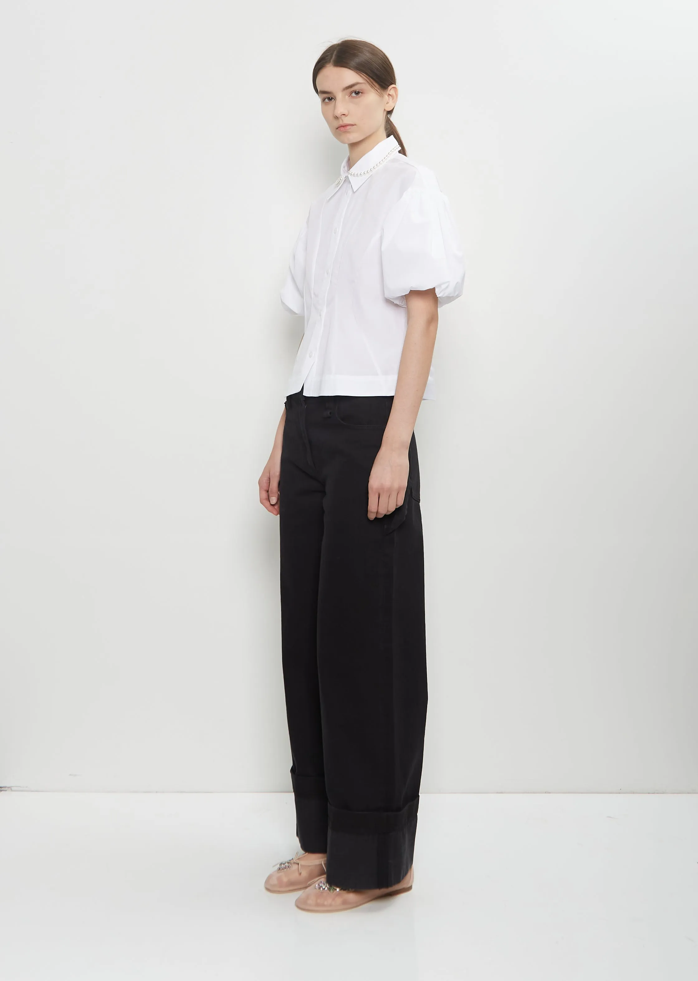 Cotton Puff Sleeve Embellishment Shirt sold by La Garconne product image thumbnail 4