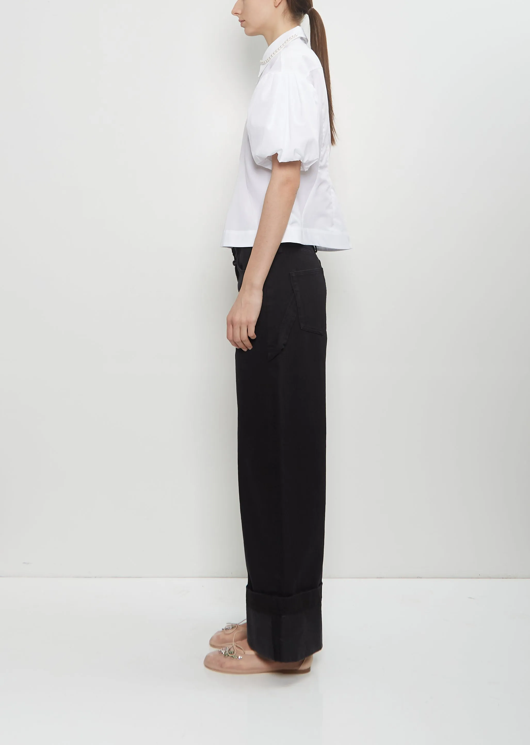 Cotton Puff Sleeve Embellishment Shirt sold by La Garconne product image thumbnail 2