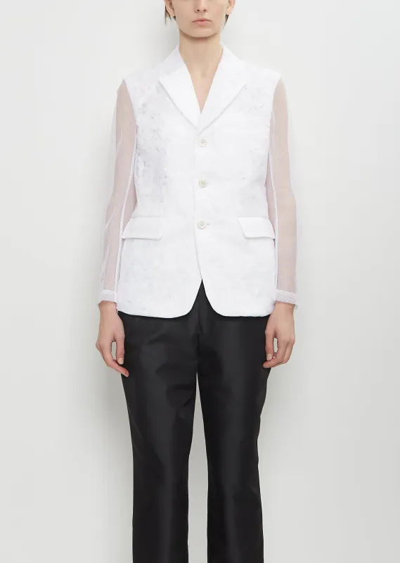 Tulle Flower Embroidery Jacket made by Comme des Garcons