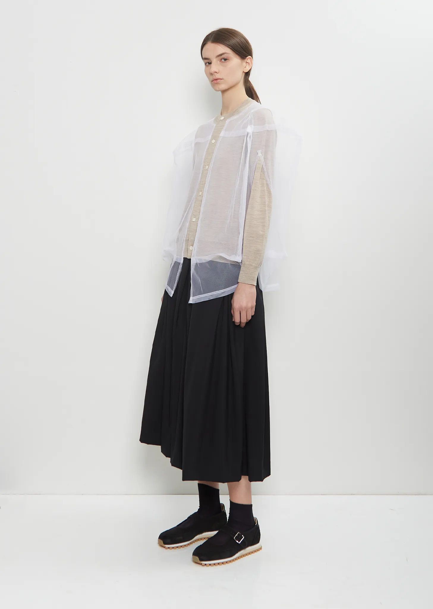 Wool Tulle Layered Cardigan sold by La Garconne product image thumbnail 4
