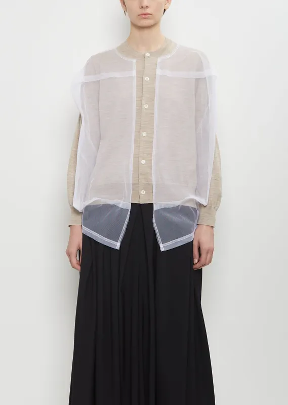 Wool Tulle Layered Cardigan made by Comme des Garcons