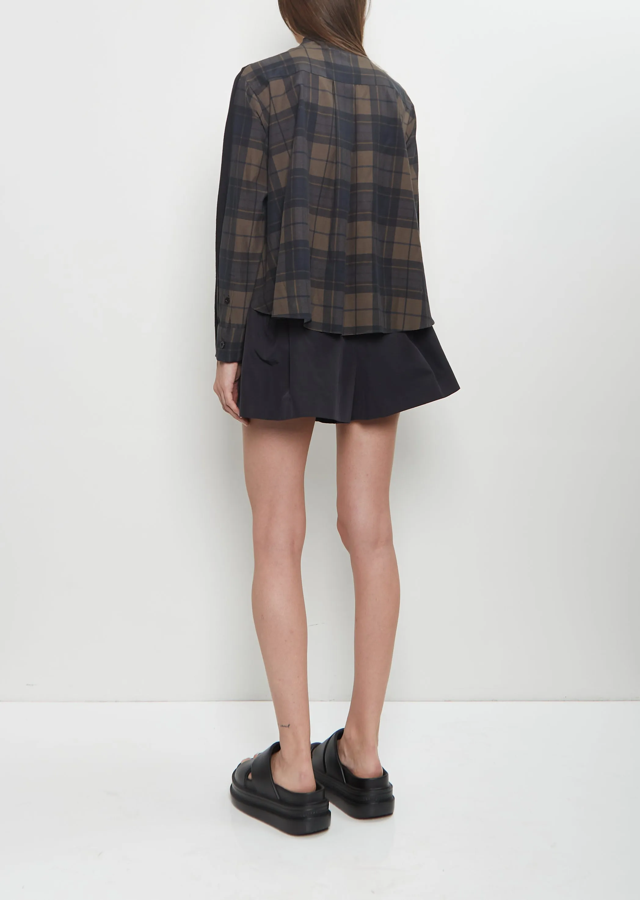 Plaid Print x Knit Cardigan sold by La Garconne product image thumbnail 3