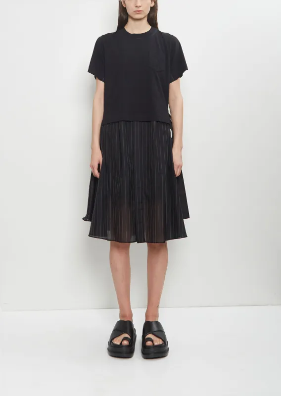 Spun Organza x Cotton Jersey Dress sold by La Garconne
