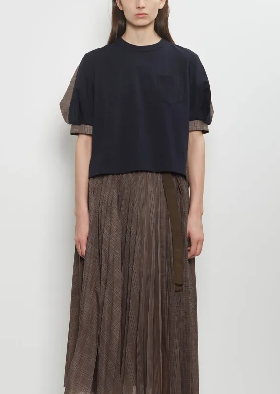 Spun Organza x Cotton Jersey T-Shirt sold by La Garconne