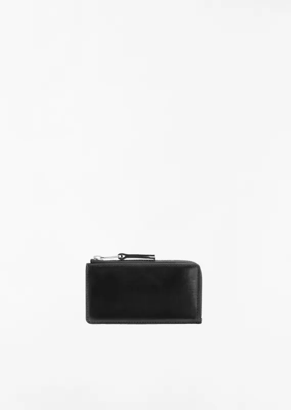 Patina Zip Coin Card Holder — Black sold by La Garconne