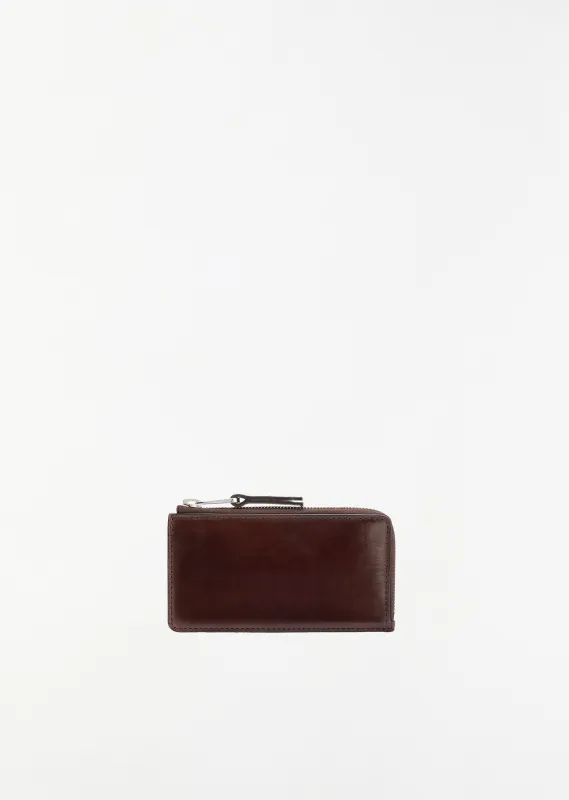 Patina Zip Coin Card Holder — Ristretto sold by La Garconne