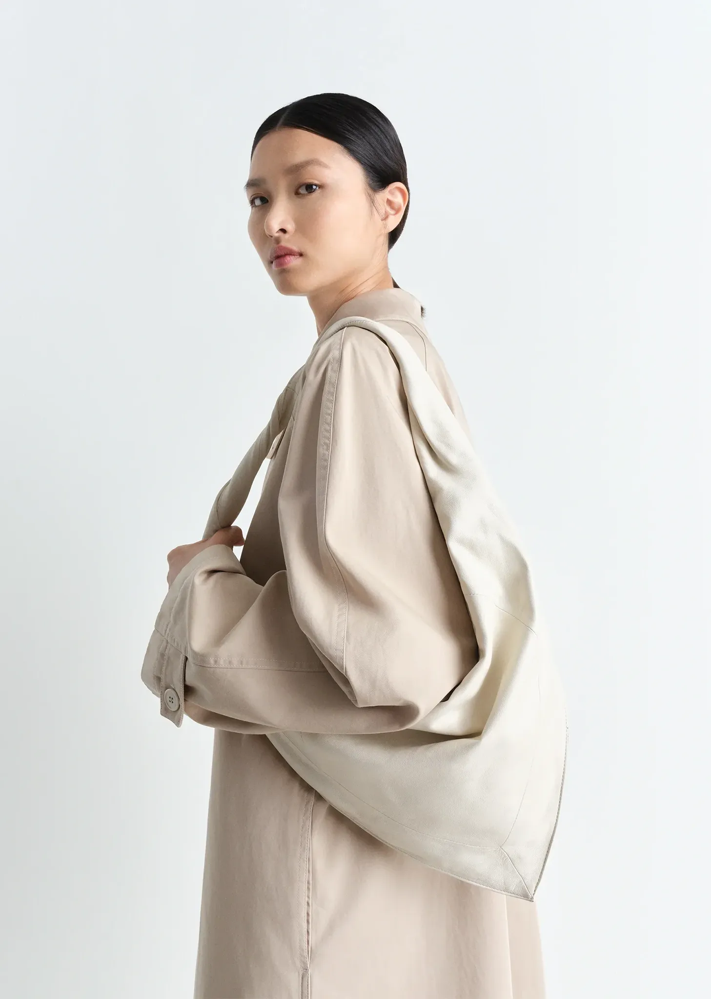 Leather Scarf Bag, Small — Off White sold by La Garconne product image thumbnail 3