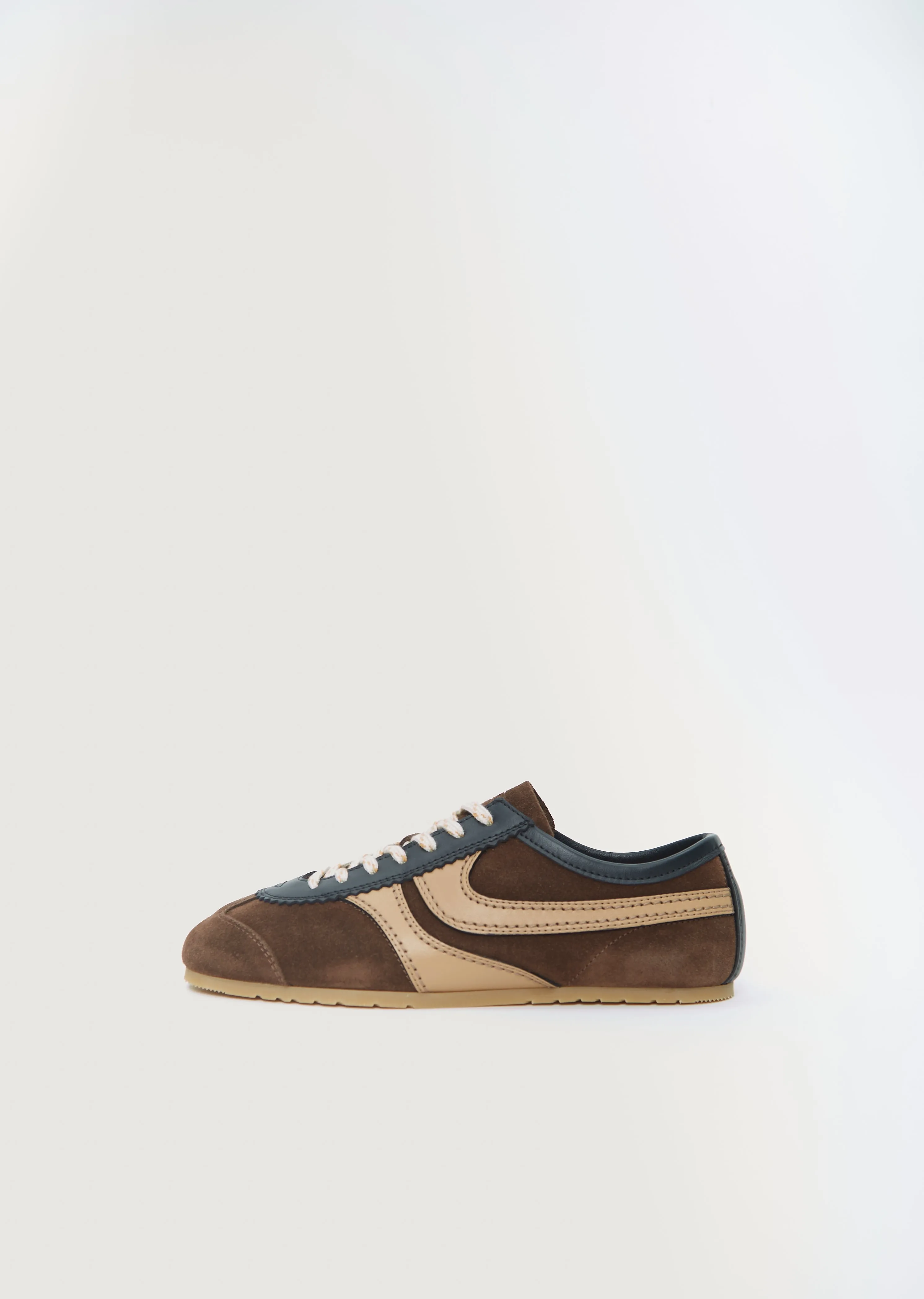 Suede Trainer — Dark Brown sold by La Garconne