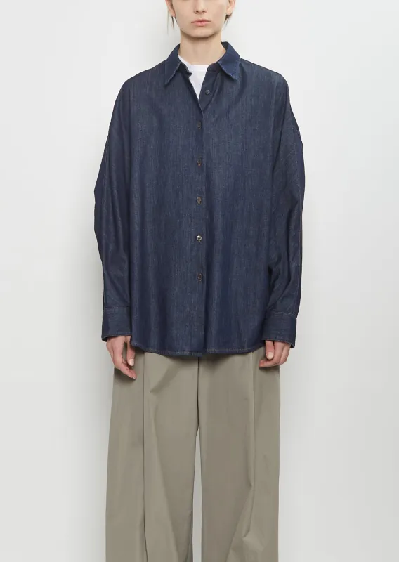Cotton Denim Casio Shirt — Indigo sold by La Garconne