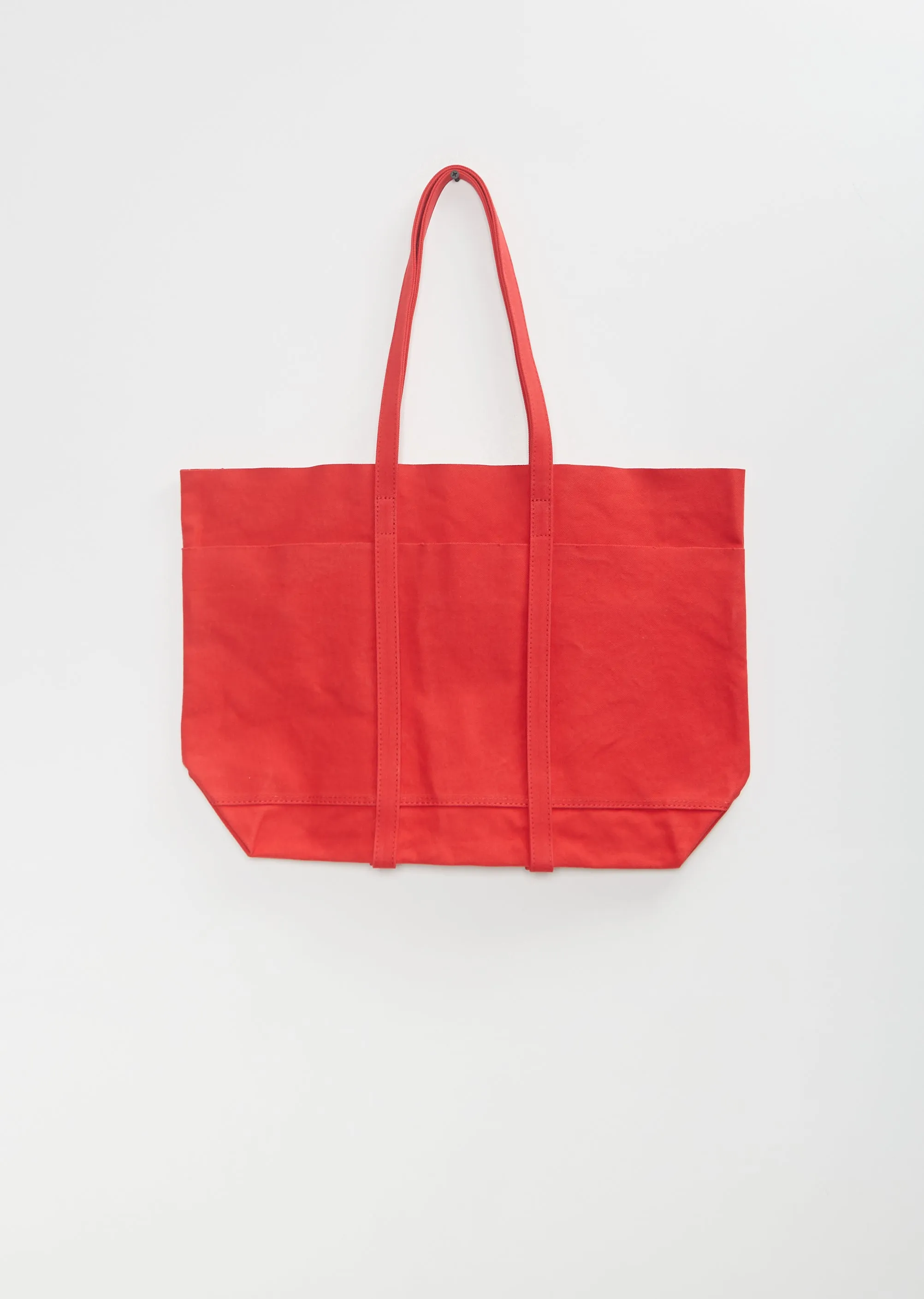 Washed Canvas 6 Pockets Tote M — Red sold by La Garconne