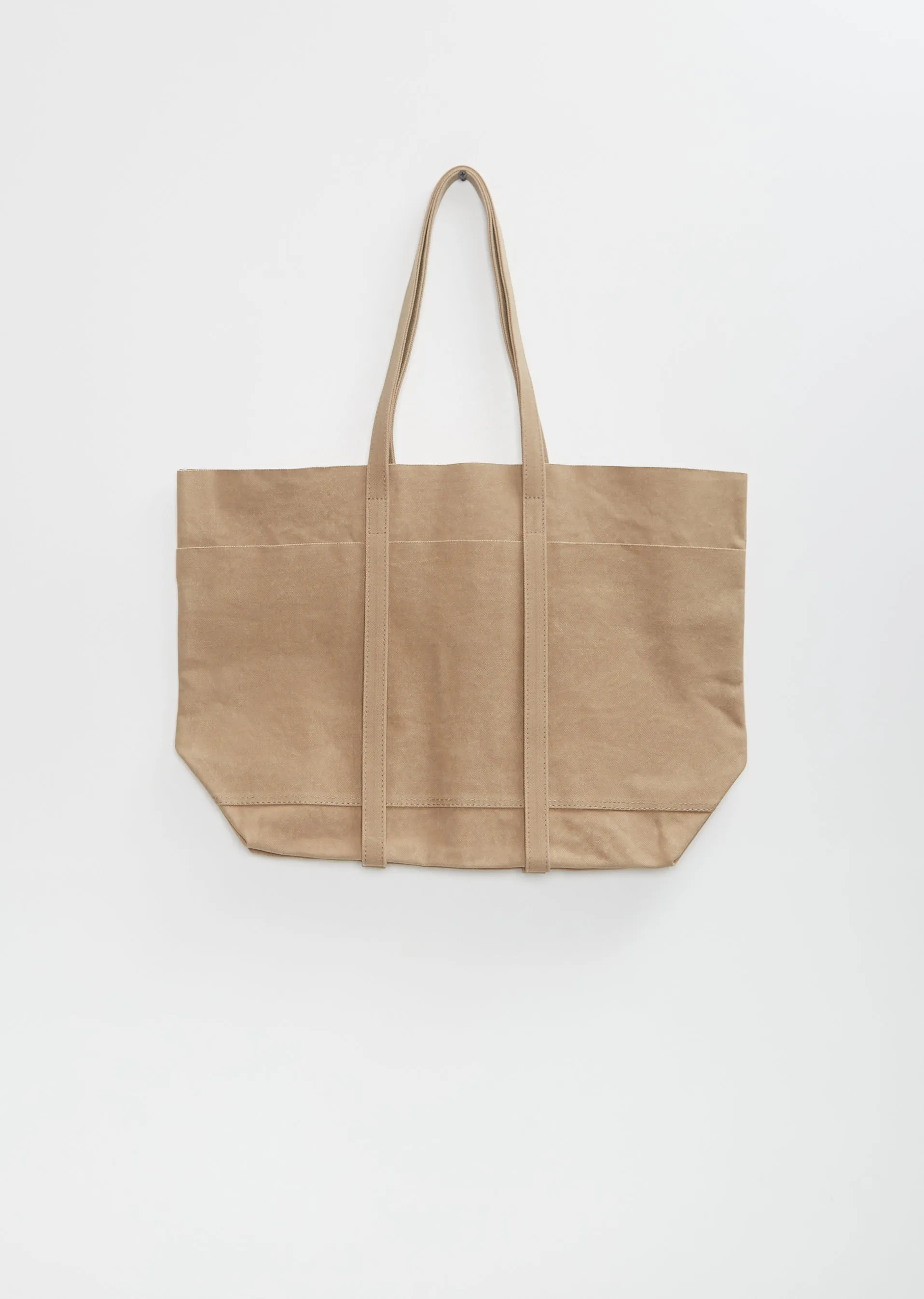 Washed Canvas 6 Pockets Tote M — Taupe sold by La Garconne