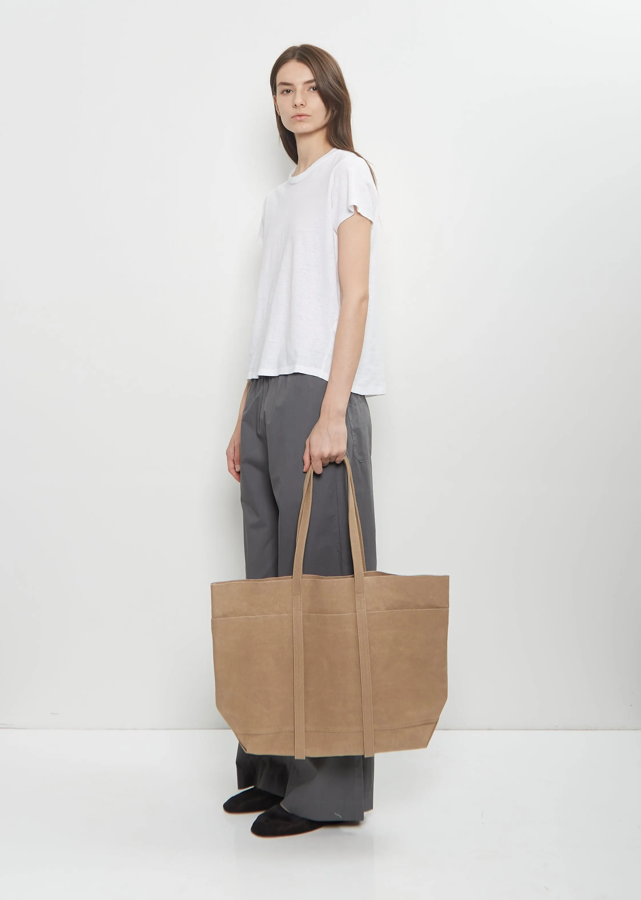 Washed Canvas 6 Pockets Tote M — Taupe sold by La Garconne product image thumbnail 2