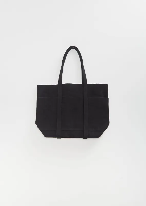 Washed Canvas 6 Pockets Tote S — Black sold by La Garconne