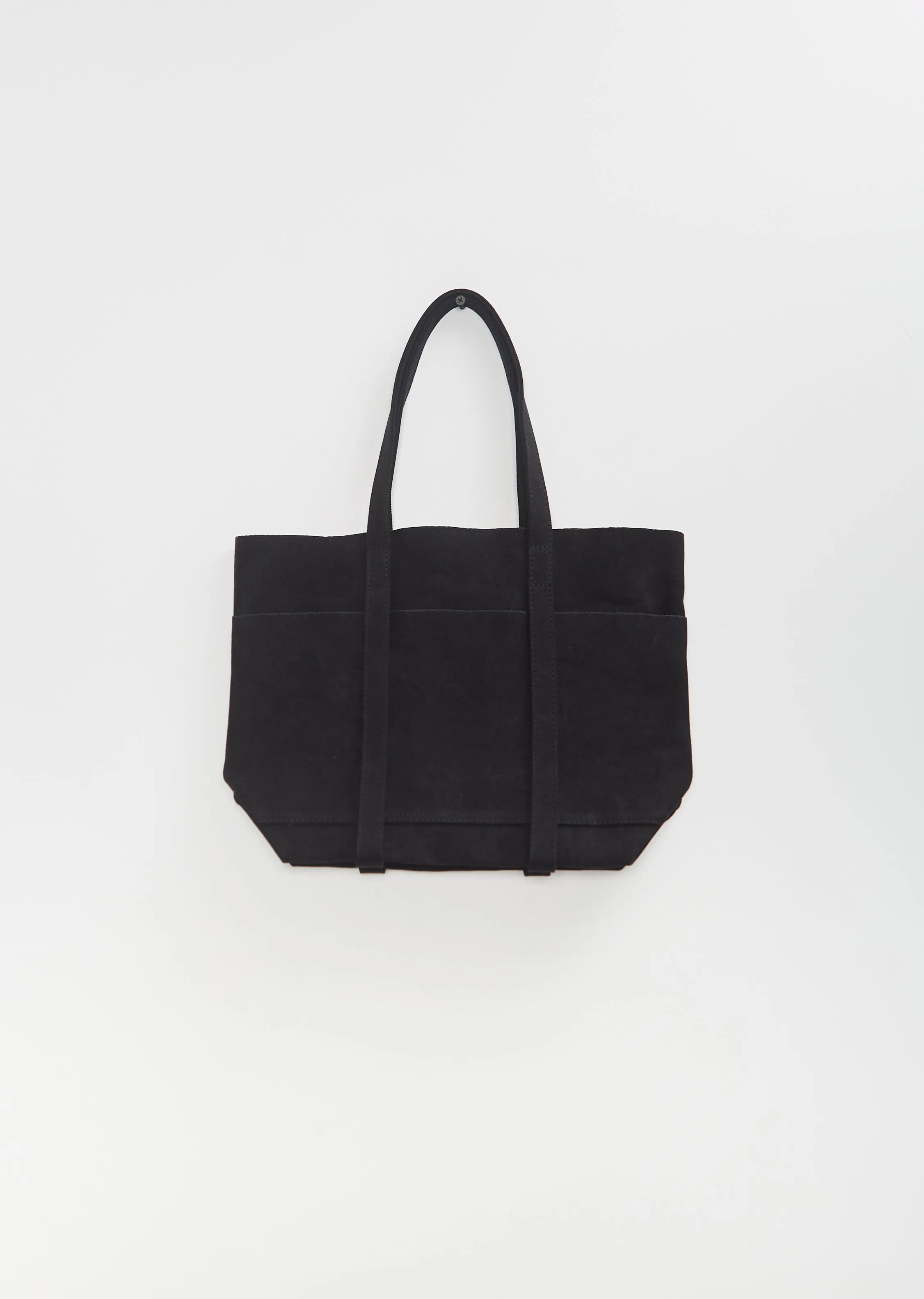 Washed Canvas 6 Pockets Tote S — Black sold by La Garconne