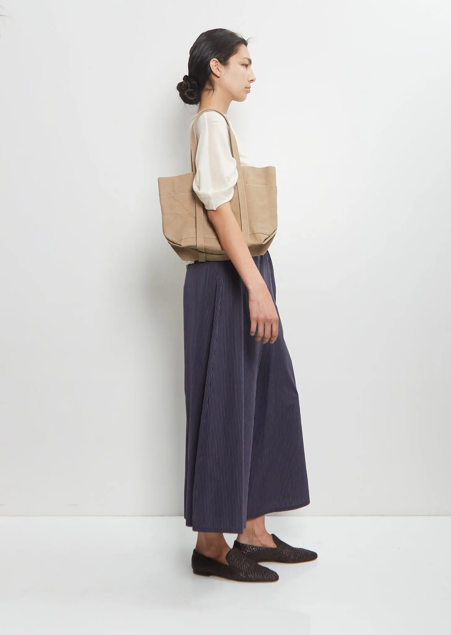 Washed Canvas 6 Pockets Tote S — Taupe sold by La Garconne product image thumbnail 3