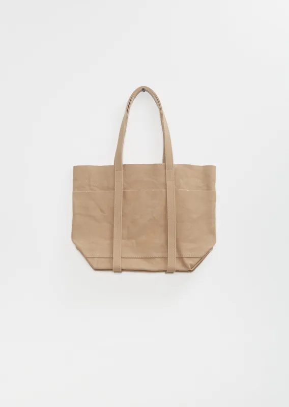 Washed Canvas 6 Pockets Tote S — Taupe sold by La Garconne