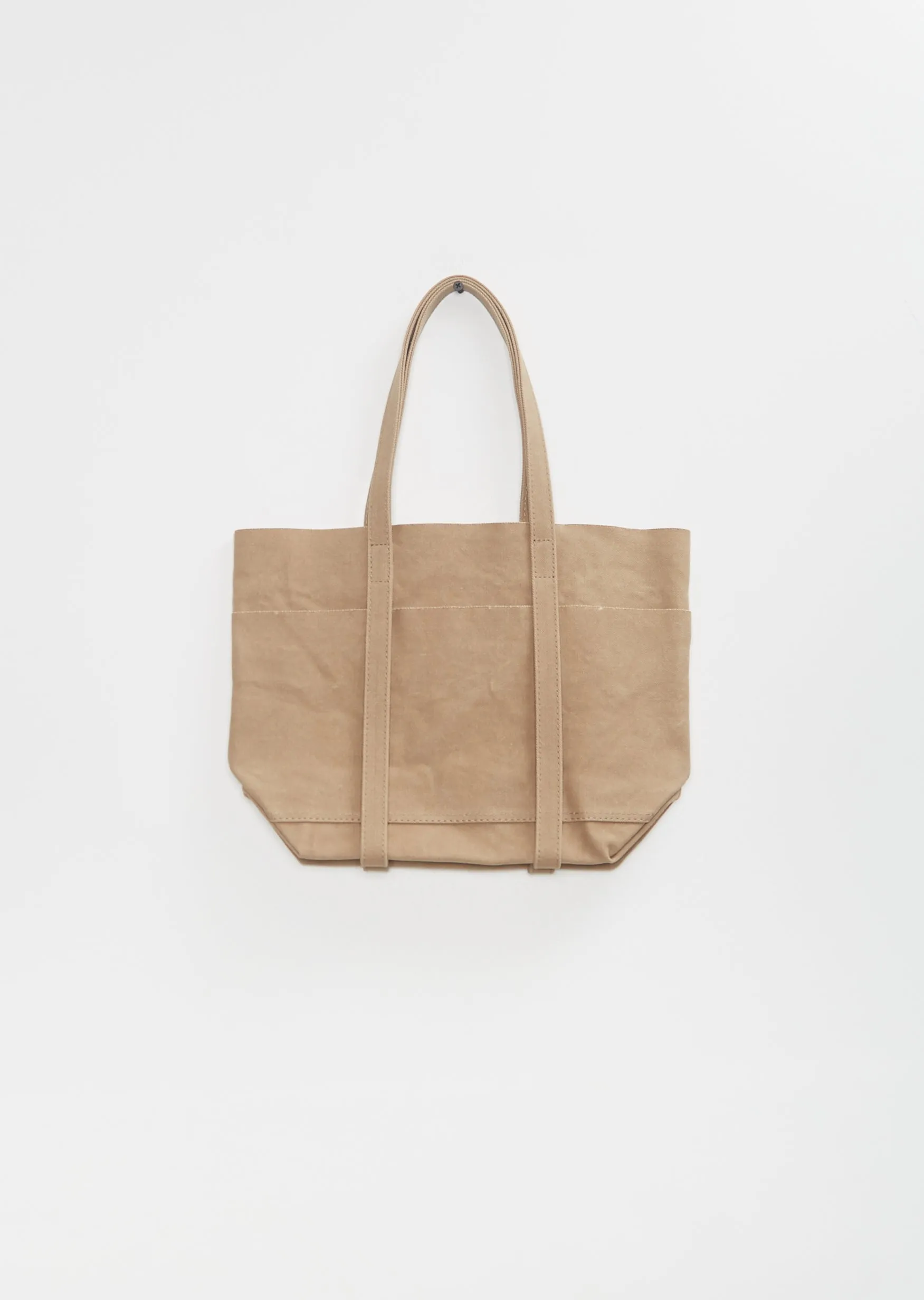 Washed Canvas 6 Pockets Tote S — Taupe sold by La Garconne