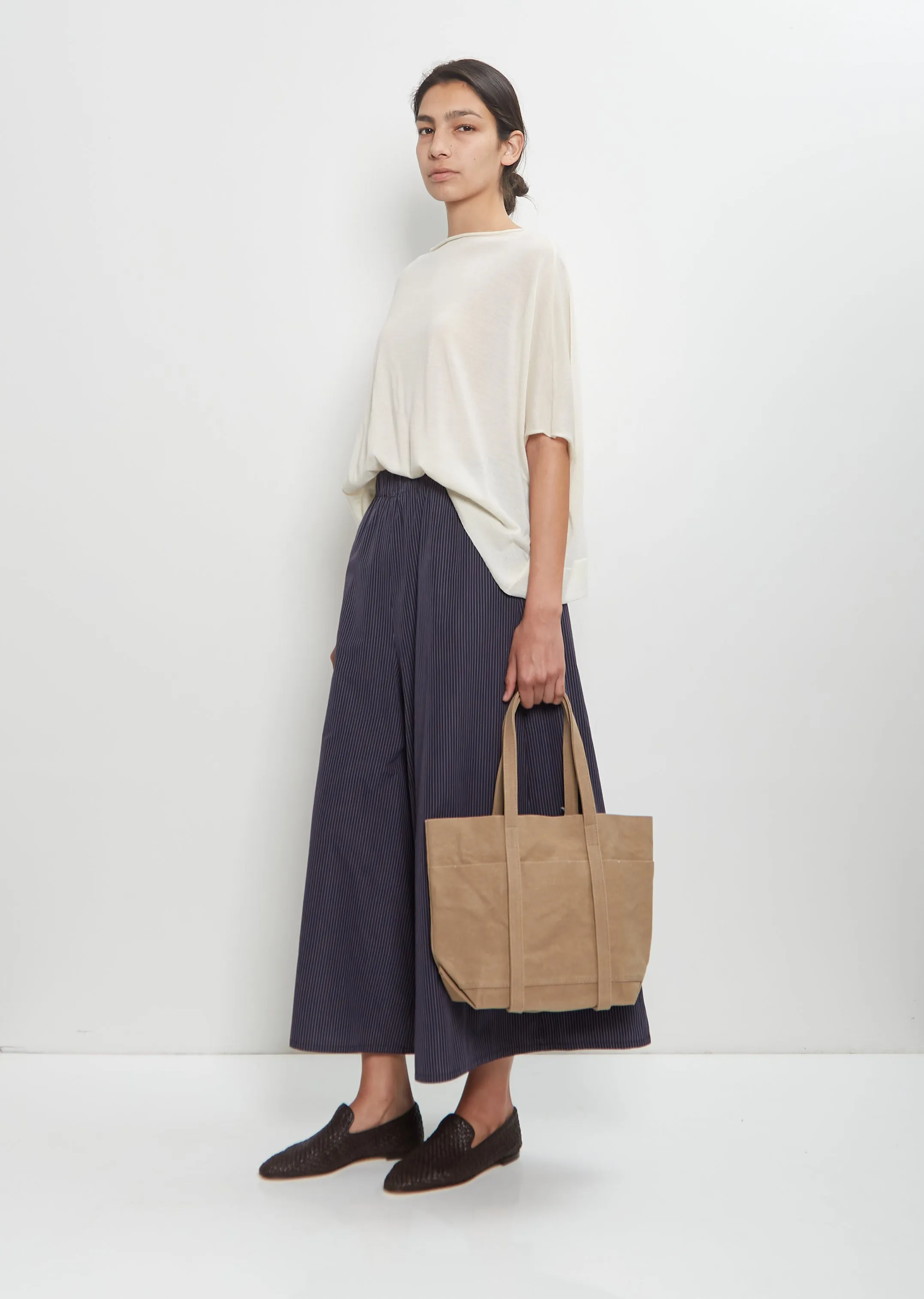 Washed Canvas 6 Pockets Tote S — Taupe sold by La Garconne product image thumbnail 2