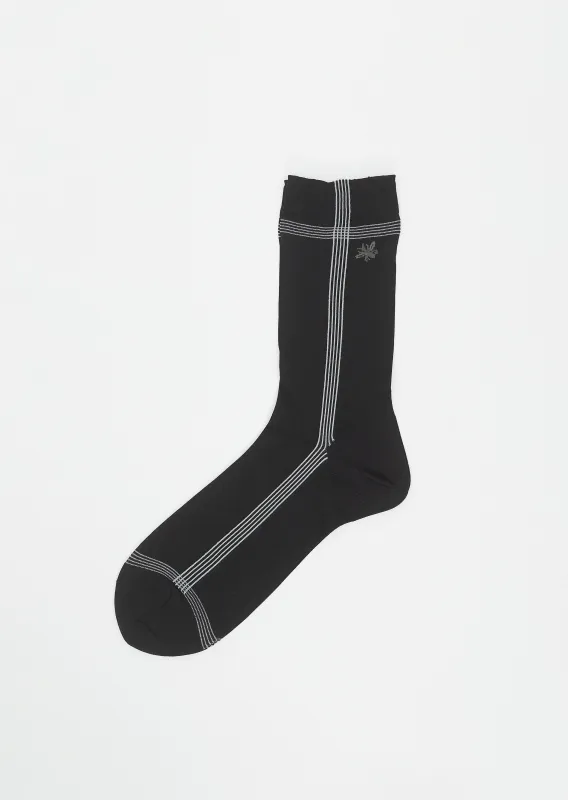 Side Line Silk Socks — Black sold by La Garconne