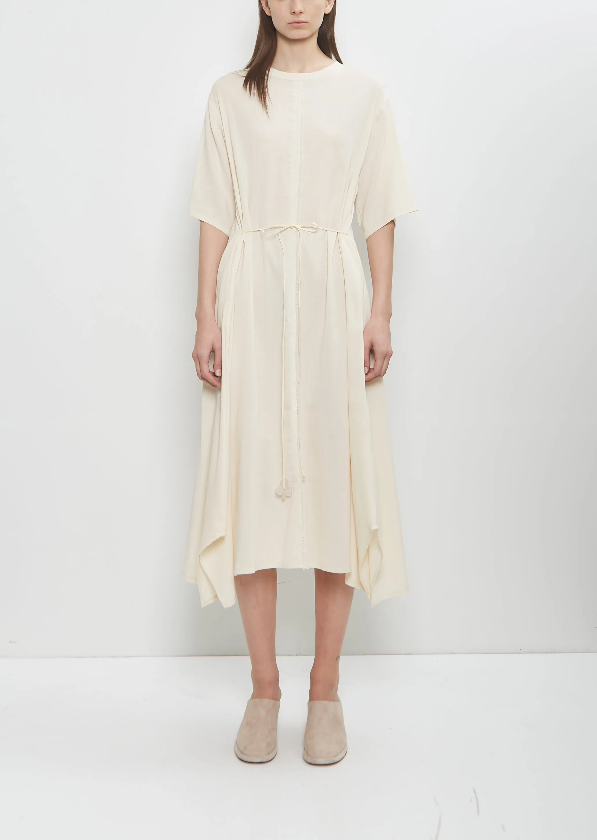 Biwa Yoryu Cotton Dress — Ivory sold by La Garconne