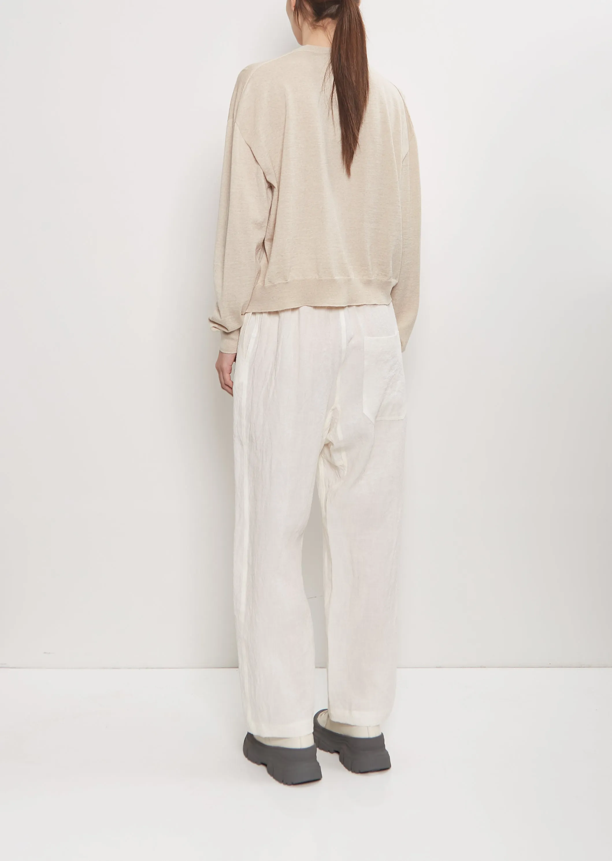 Wool Mito Cropped Cardigan — Oatmeal Melange sold by La Garconne product image thumbnail 4