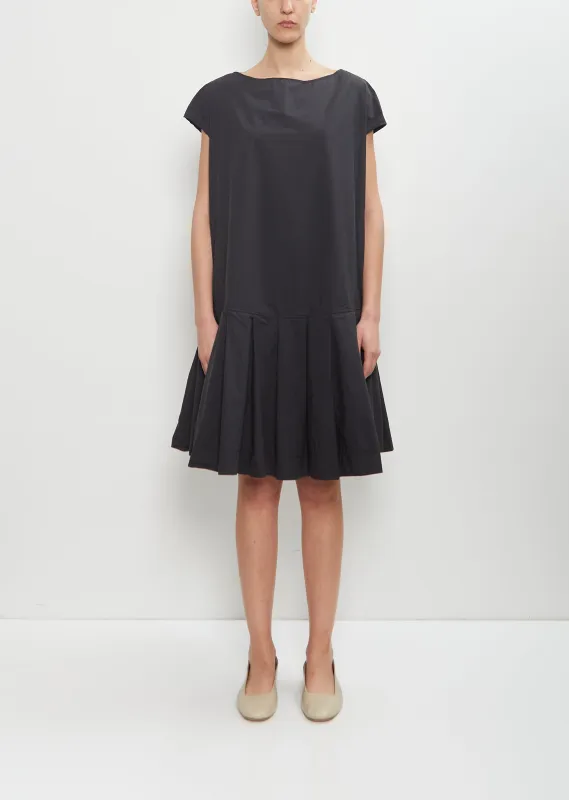 Tissue Cotton Low Waisted Dress — Black sold by La Garconne