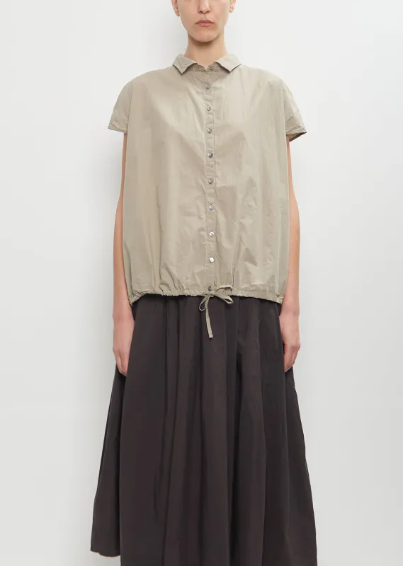 Tissue Cotton Short Sleeve Shirt — Stone sold by La Garconne
