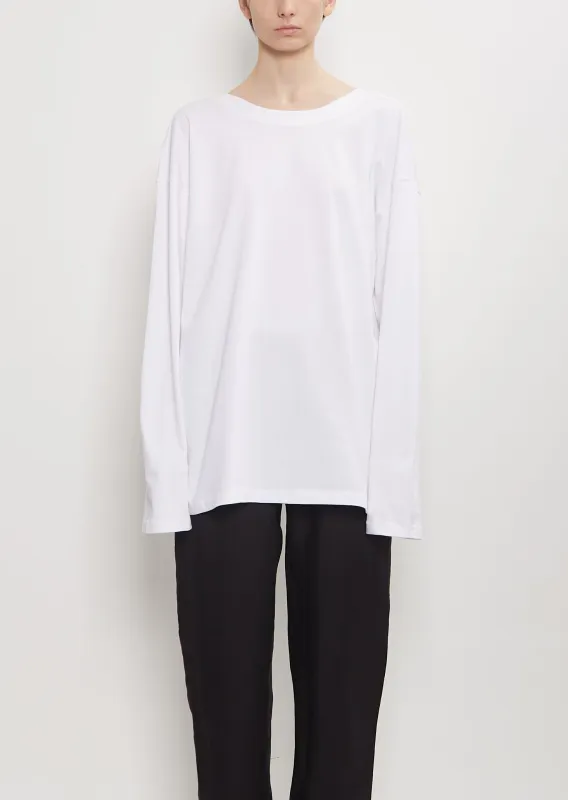 Organic Cotton Longsleeve Tee — White sold by La Garconne