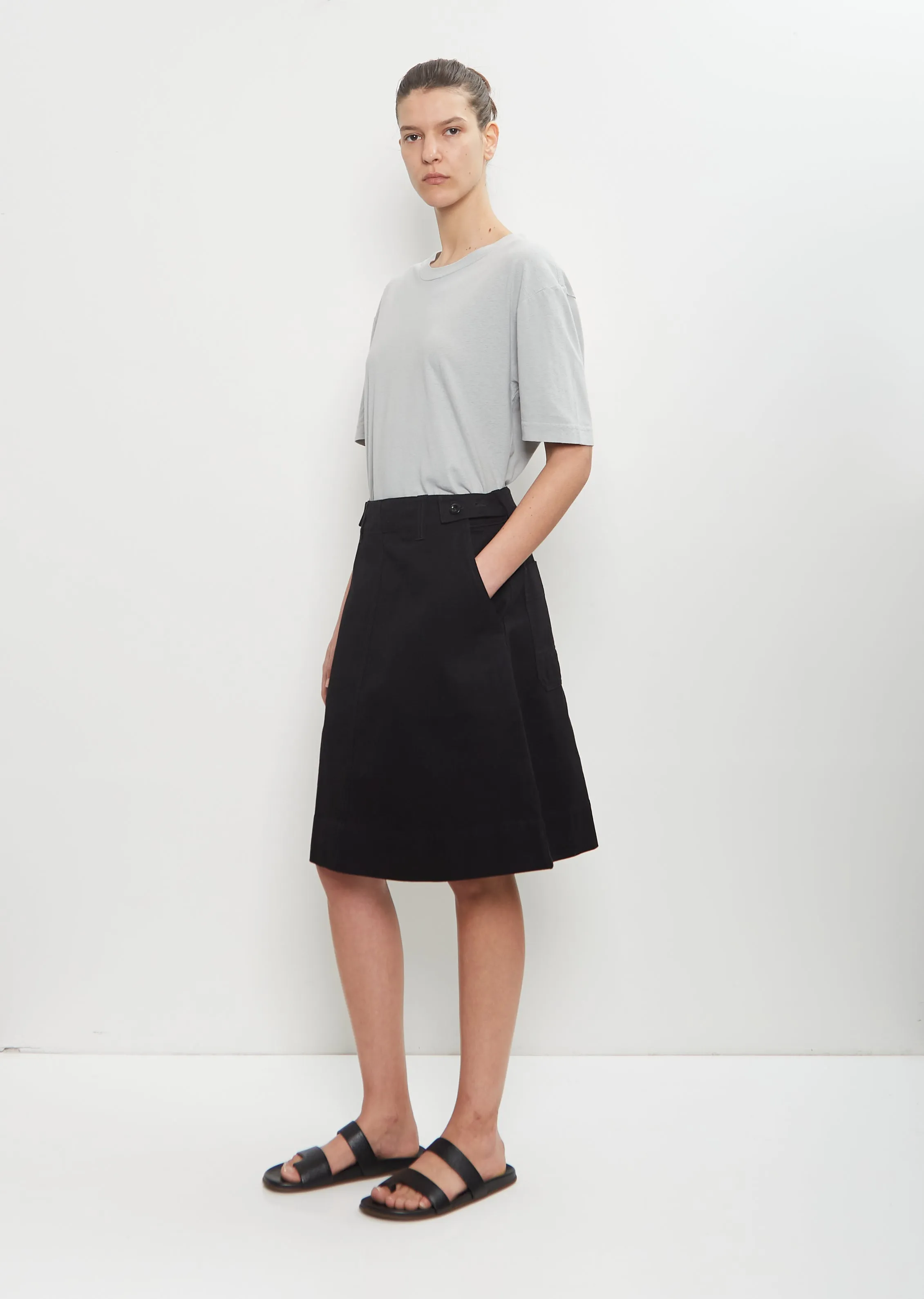 Cotton Button Belt Skirt sold by La Garconne product image thumbnail 4