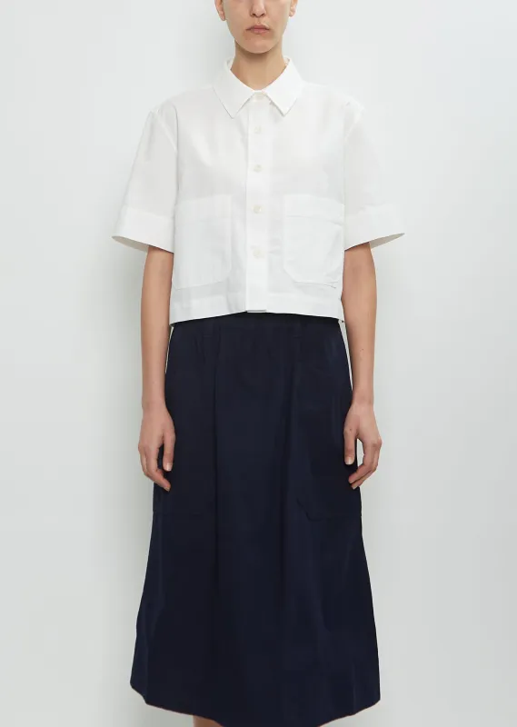 Cotton Cropped Uniform Shirt sold by La Garconne