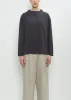 Organic Cotton Smock Neck T-Shirt — Off Black sold by La Garconne