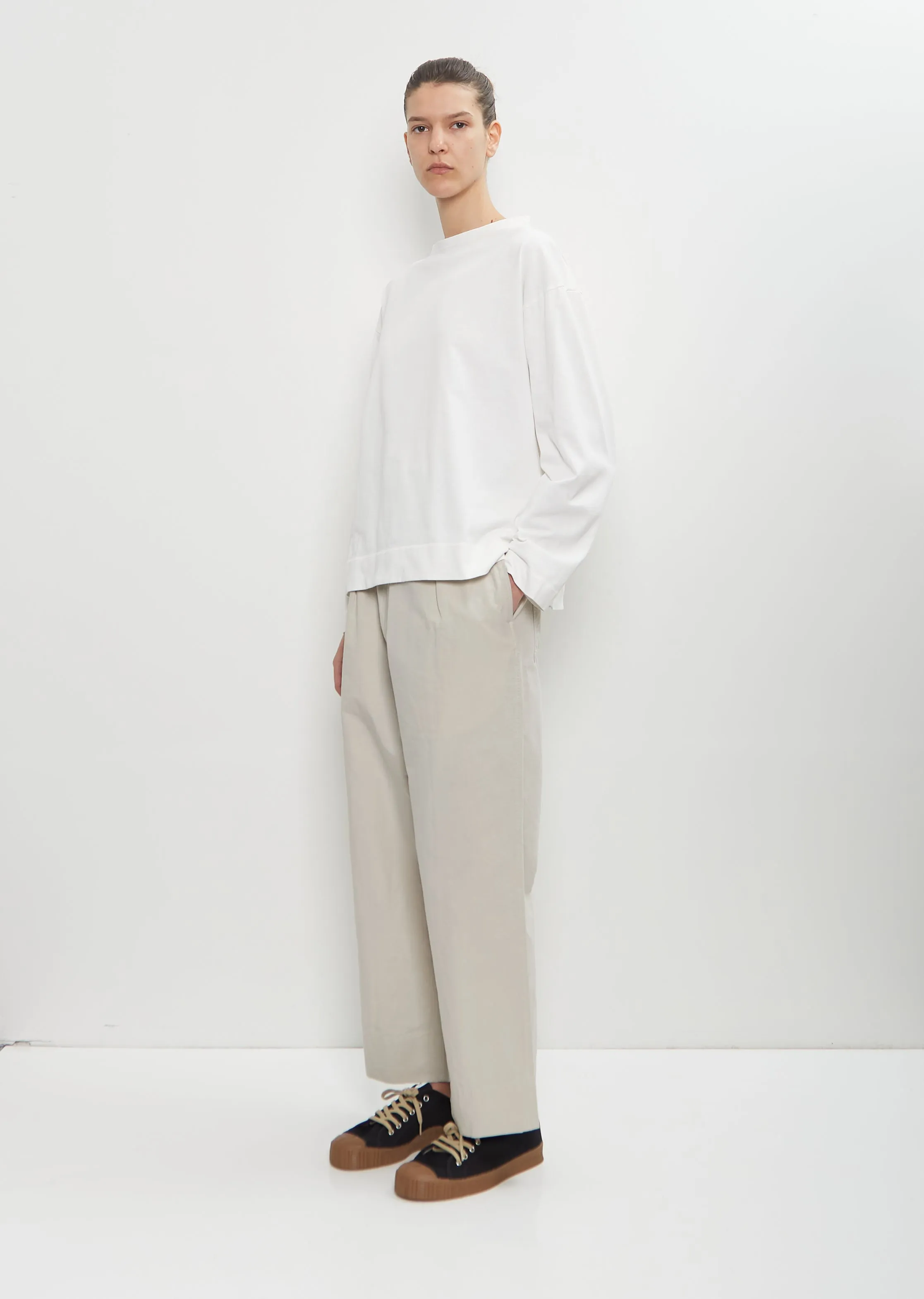 Organic Cotton Smock Neck T-Shirt — Off White sold by La Garconne product image thumbnail 4