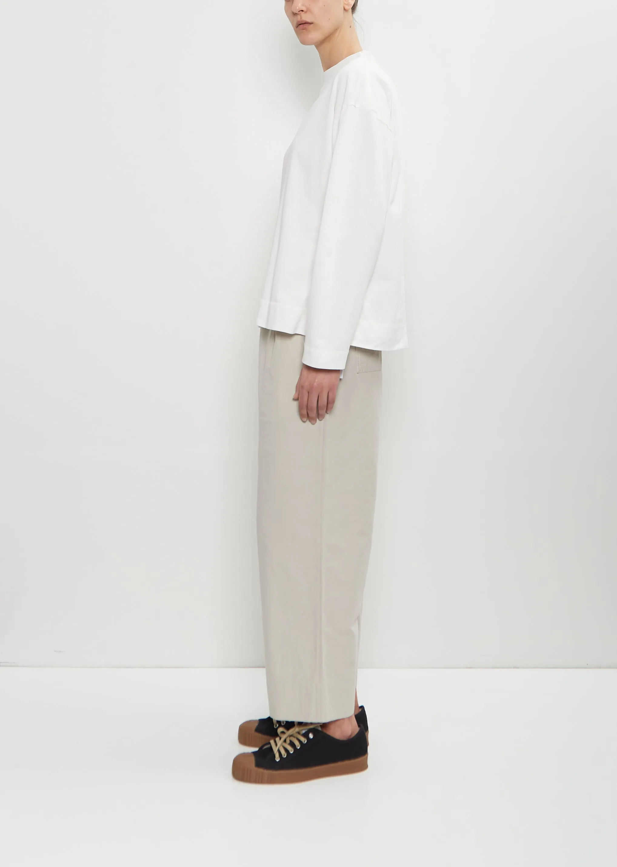 Organic Cotton Smock Neck T-Shirt — Off White sold by La Garconne product image thumbnail 2