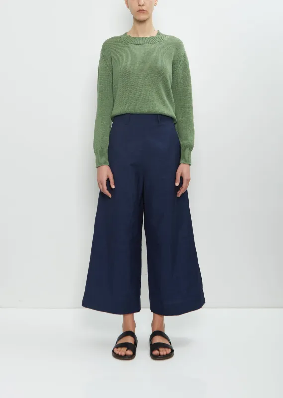 Wool Linen Flat Front Culotte sold by La Garconne