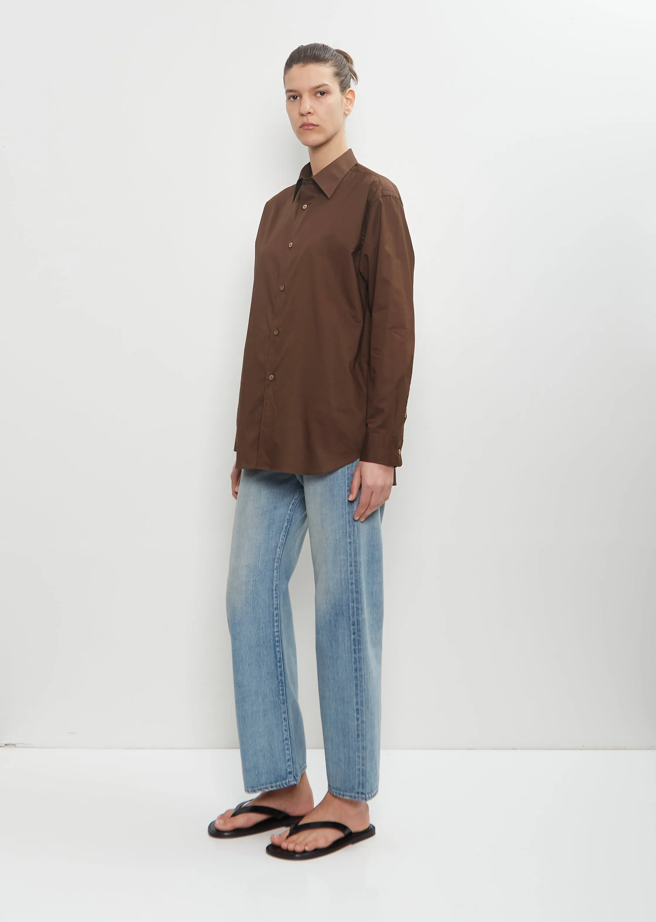 Washed Finx Typewriter Shirt — Dark Brown sold by La Garconne product image thumbnail 4