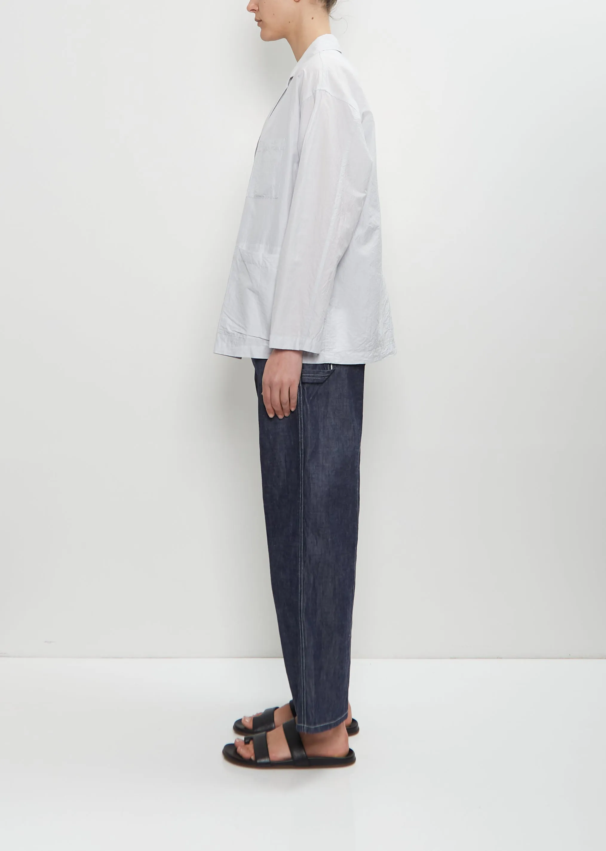 Cotton Silk Atelier Jacket — Smoke Sax Blue sold by La Garconne product image thumbnail 2