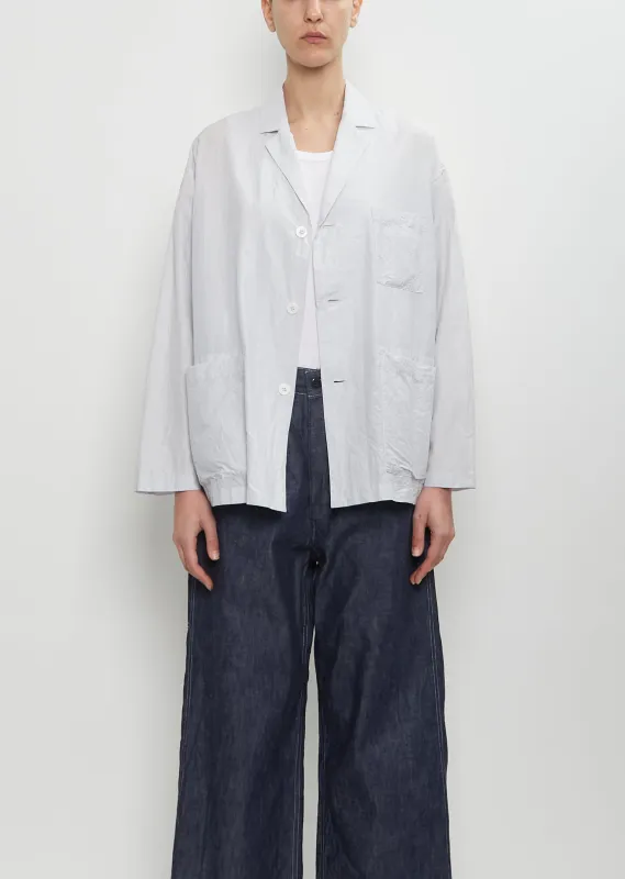 Cotton Silk Atelier Jacket — Smoke Sax Blue sold by La Garconne