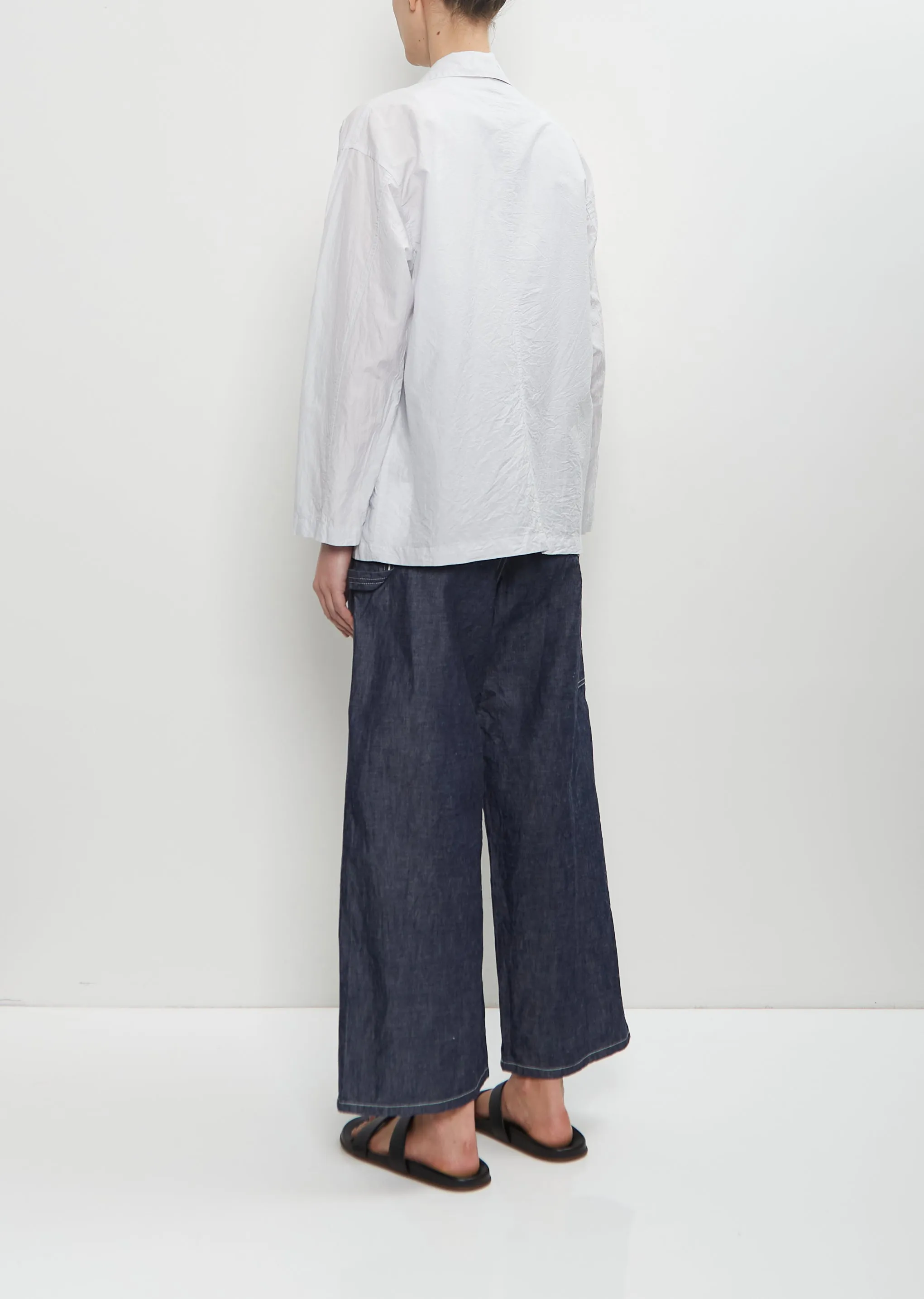 Cotton Silk Atelier Jacket — Smoke Sax Blue sold by La Garconne product image thumbnail 3