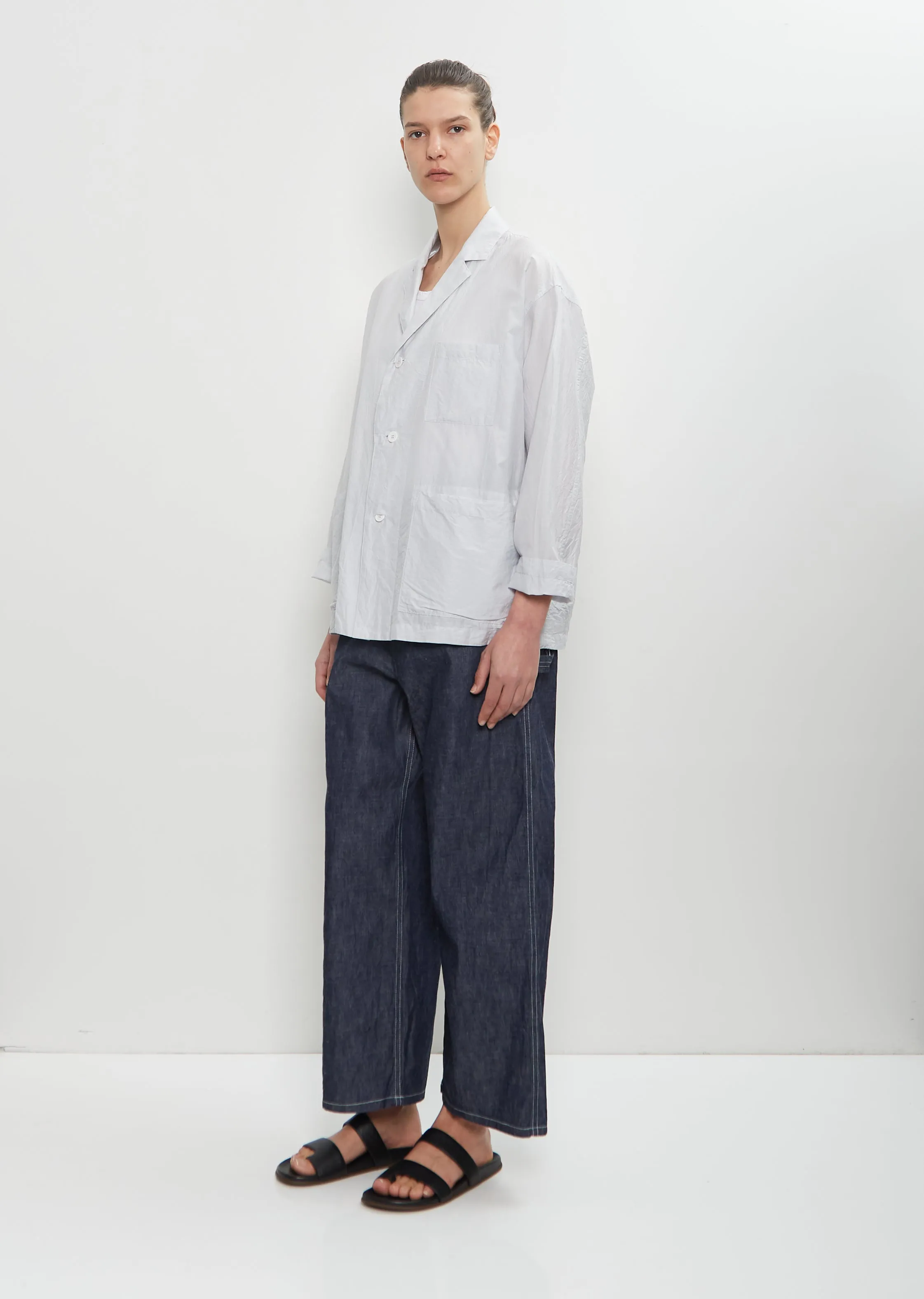 Cotton Silk Atelier Jacket — Smoke Sax Blue sold by La Garconne product image thumbnail 4