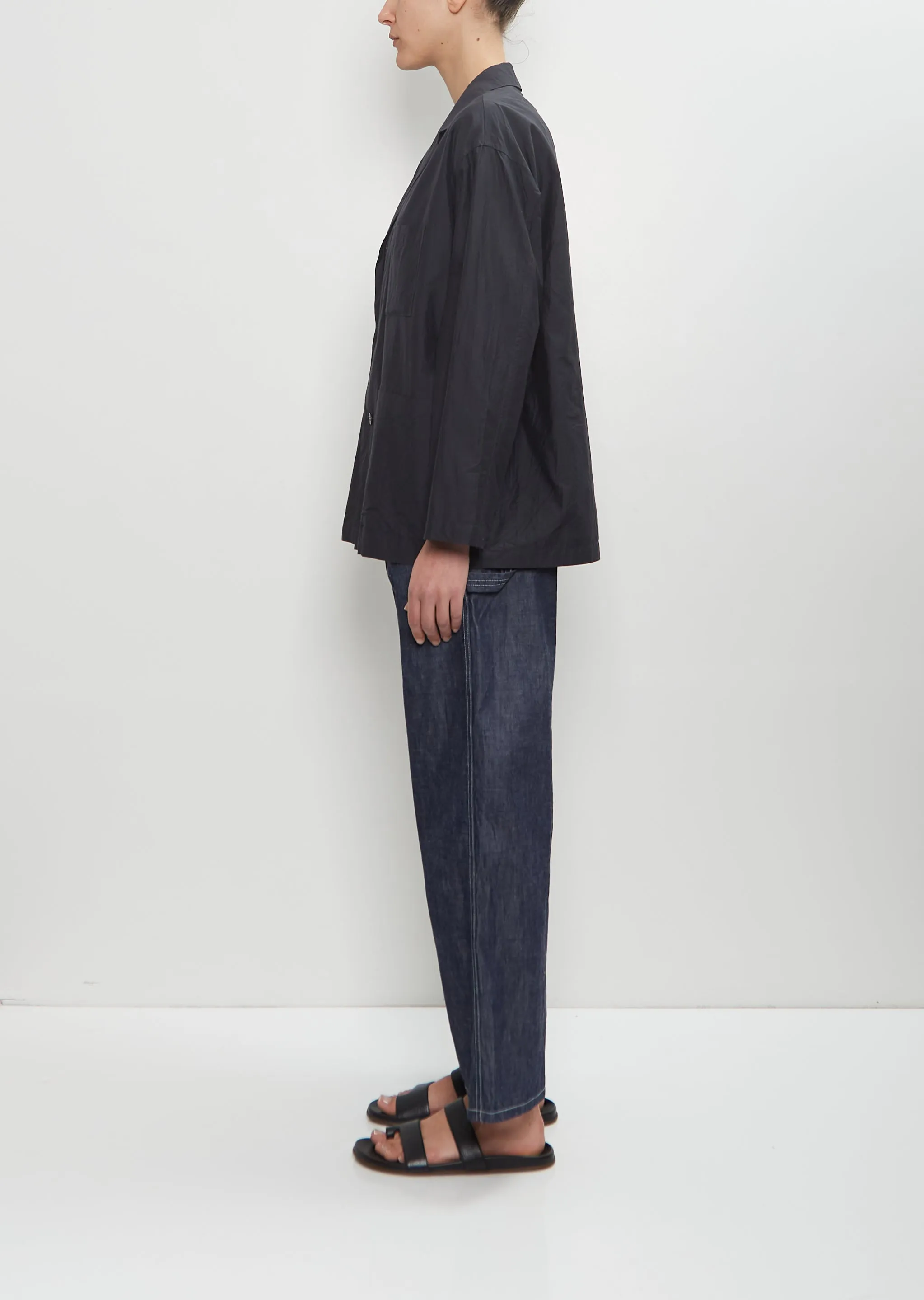 Cotton Silk Atelier Jacket — Black Navy sold by La Garconne product image thumbnail 2