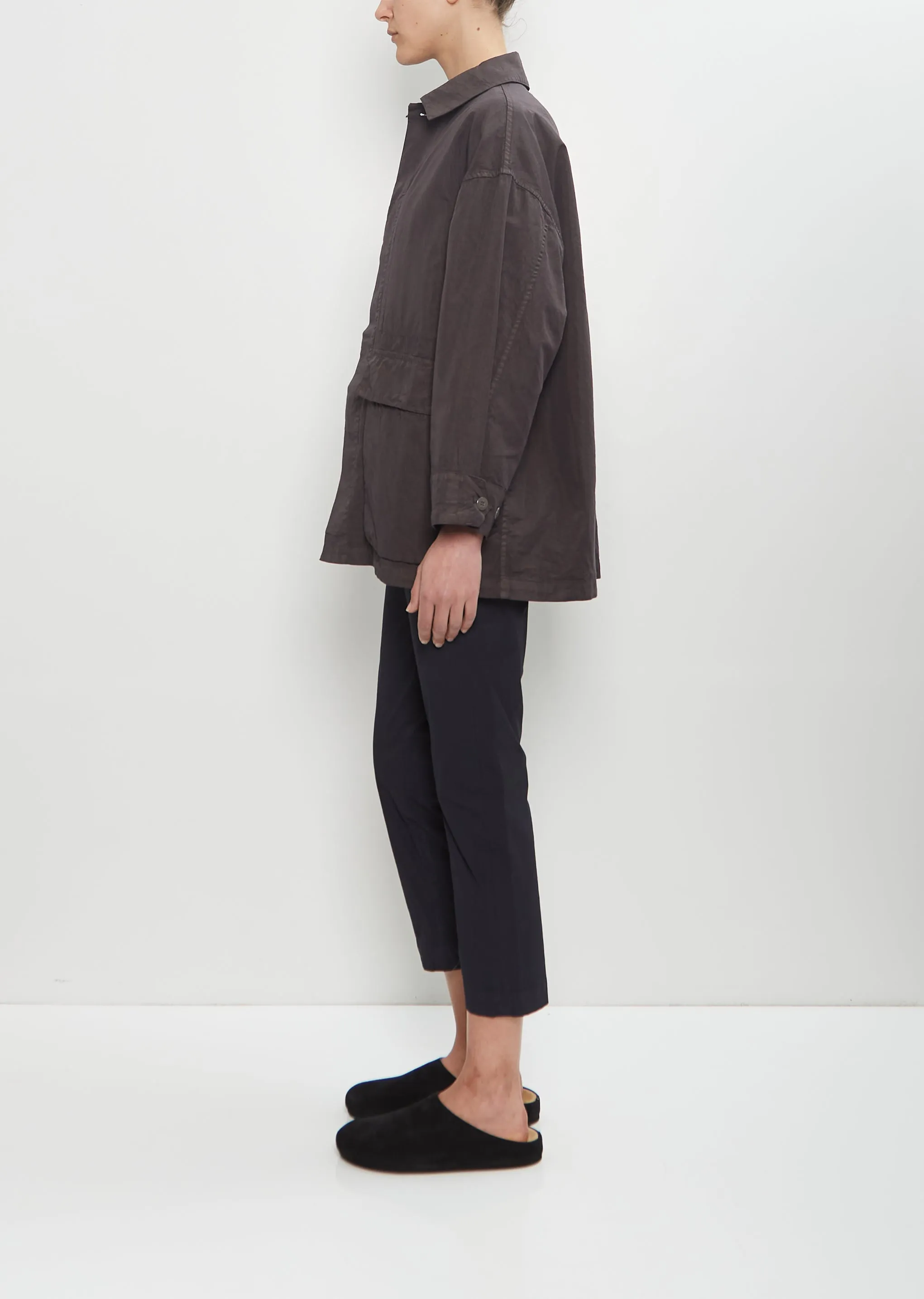 Cotton Blend Coverall Jacket — Charcoal Brown sold by La Garconne product image thumbnail 2